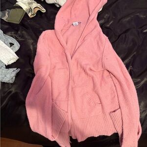 dELiA*s Pink Cardigan Sweater with Shawl Collar